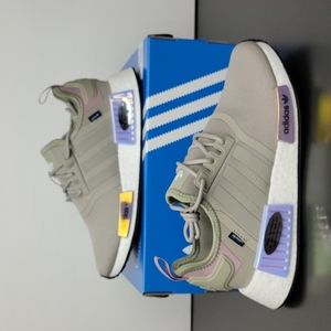 Adidas Originals NMD_R1 Boost Feather Grey Feather Purple Women's Shoes